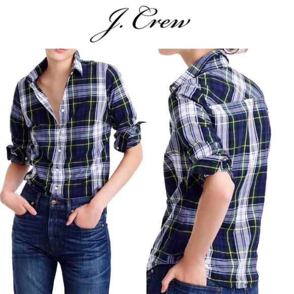 J. Crew Tops - J. Crew Perfect Fit Stewart Plaid Shirt